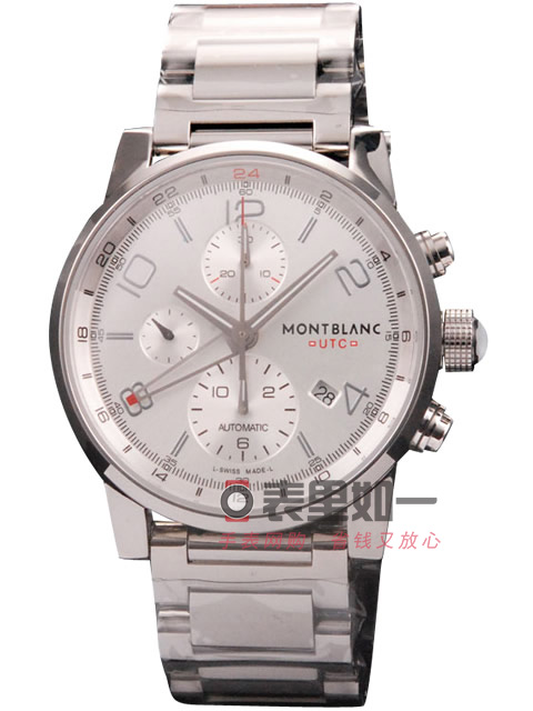高仿萬寶龍手錶-Montblanc 時光行者系列7750多功能機械計時碼錶 白盤鋼帶