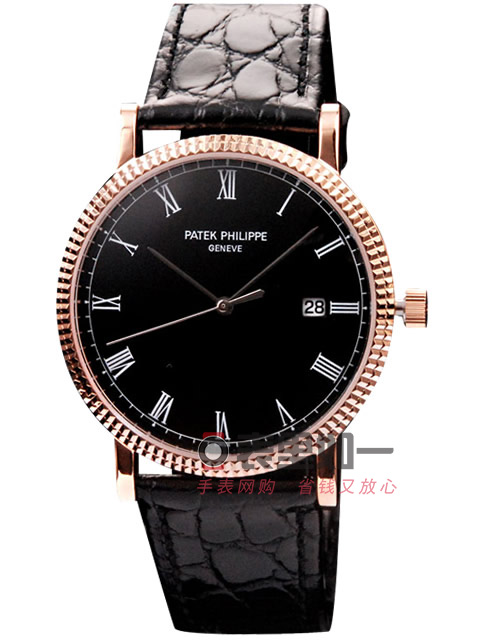 百達翡麗Patek Philipp 古典錶系列瑞士石英男士手錶 玫瑰金錶殼 黑色錶盤