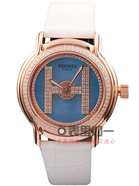 愛馬仕Hermes 時尚女士石英腕錶 玫瑰金錶殼