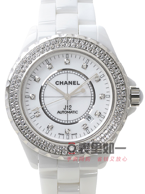 香奈兒J12系列 白色經典款 男士自動機械錶 H2013 韓國陶瓷 38MM 瑞士ETA2824 鑲鉆錶圈/刻度