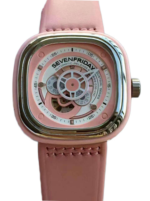 七個星期五SevenFriday方形時尚潮流（粉色）機械腕錶