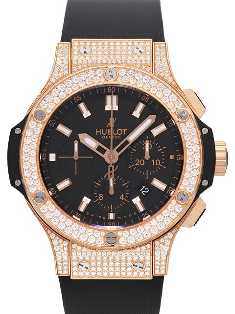 高仿HUBLOT宇舶大爆炸系列301.PX.1180.RX.1704玫瑰金鑲鉆機械腕錶