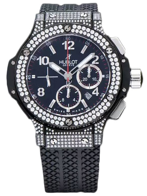 高仿HUBLOT宇舶大爆炸系列341.CV.130.RX.114鑲鉆機械腕錶 數字刻度