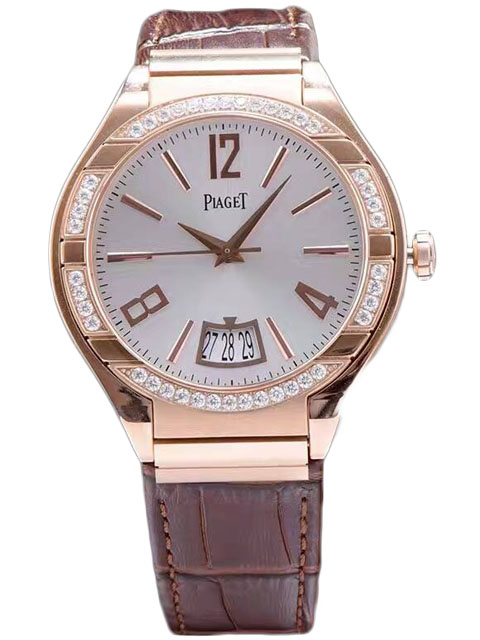 高仿伯爵手錶-PIAGET POLO系列G0A38159玫瑰金鑲鉆機械腕錶