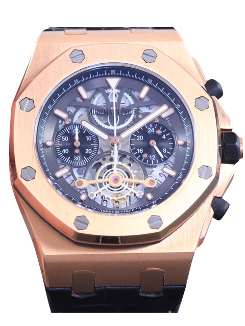 Audemars Piguet愛彼皇傢橡樹系列26347TI.GG.D004CA.01玫瑰金鏤空石英腕錶
