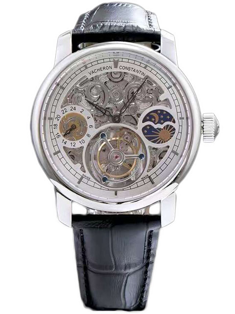 高仿Vacheron Constantin江詩丹頓藝術大師系列P6000A/000P-B025鏤空陀飛輪腕錶