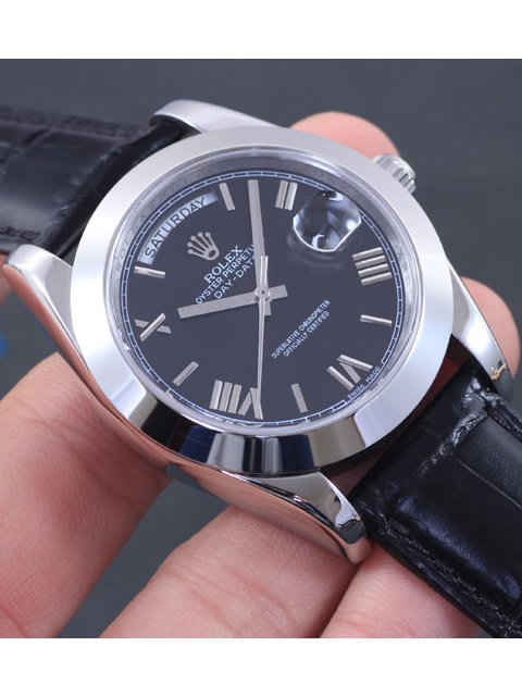 高仿ROLEX勞力士星期日歷型系列 自動機械男錶黑盤