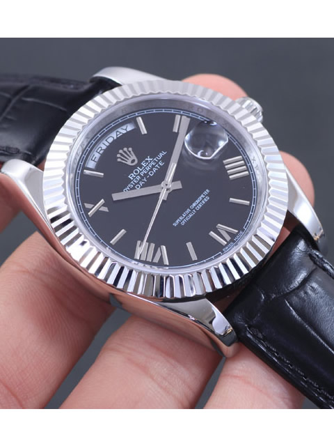 高仿ROLEX勞力士星期日歷型系列 自動機械男錶黑盤