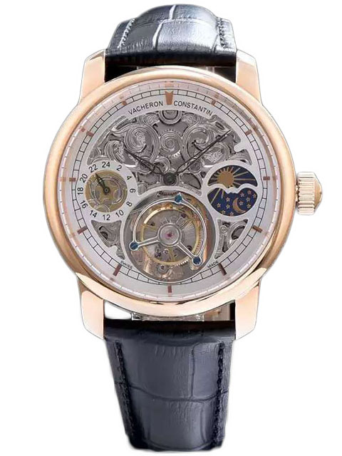 高仿Vacheron Constantin江詩丹頓藝術大師系列P6000A/000P-B025玫瑰金鏤空陀飛輪腕錶
