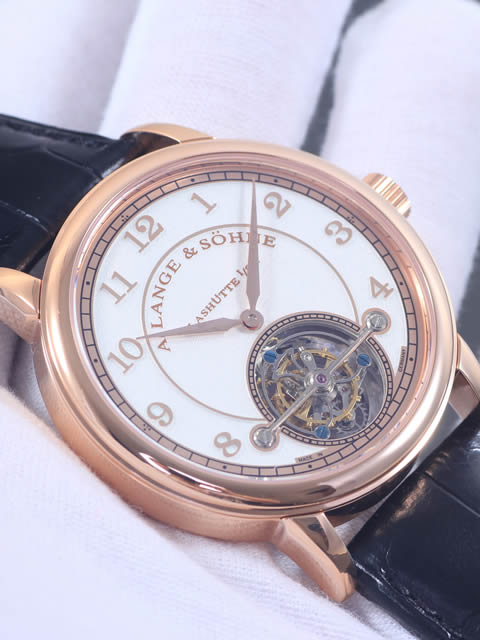 高仿朗格手錶-陀飛輪A.Lange&Sohne 1815系列 玫瑰金錶殼 白色字面